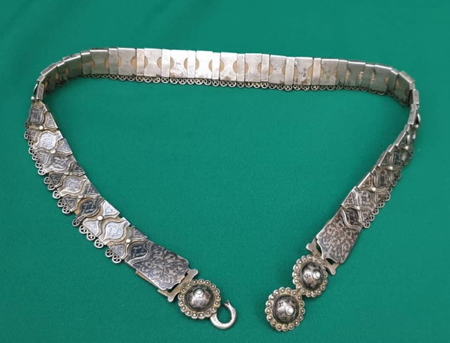 серебряный пояс женский, чернь Кавказ, 19 век